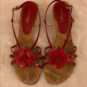 Red Anne Klein Kitten Heeled Sandal